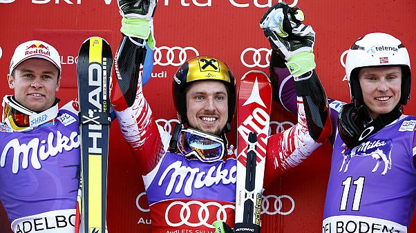Hirscher wins giant slalom in Adelboden Hirscher wins giant slalom in Adelboden