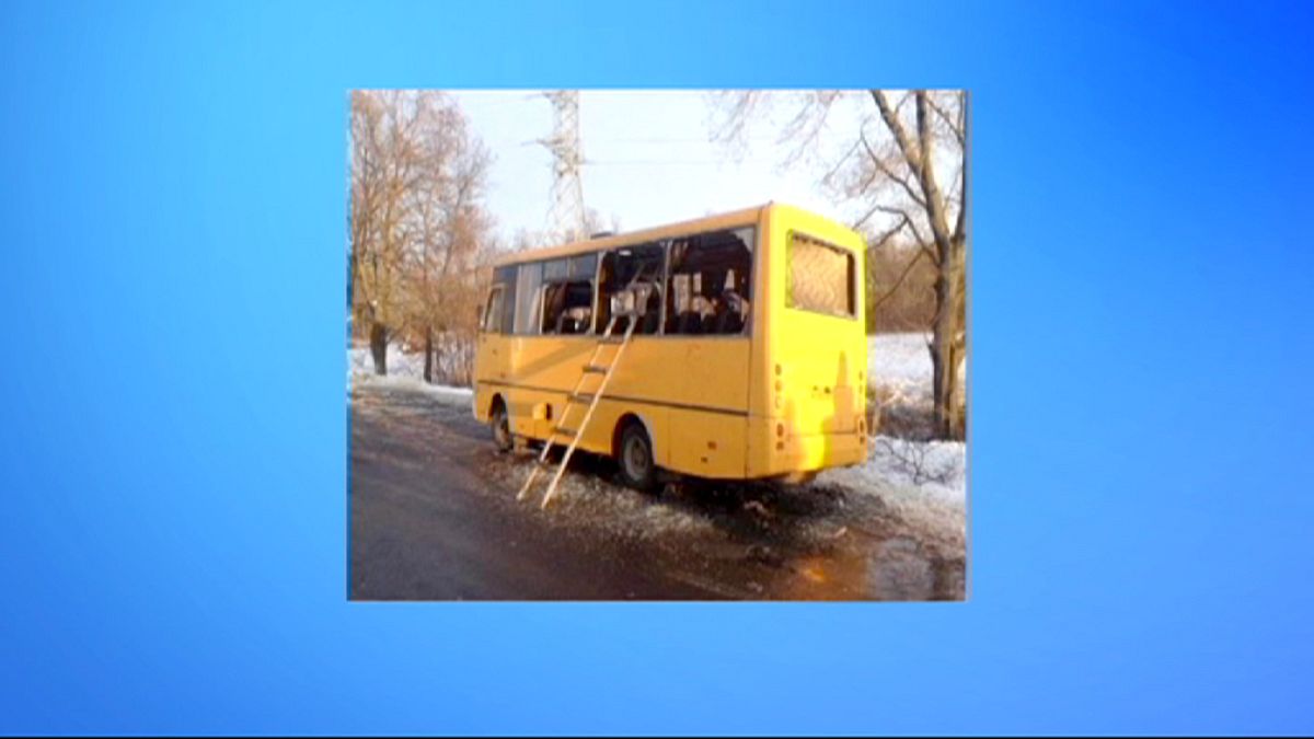 اصابت خمپاره به اتوبوس مسافربری در اوکراین