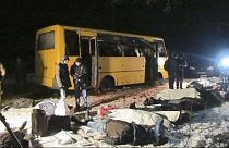 Ucrania: duelo por las 12 víctimas del ataque contra un autobús en Donetsk