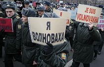 Ukrainians remember 13 killed in Volnovakha