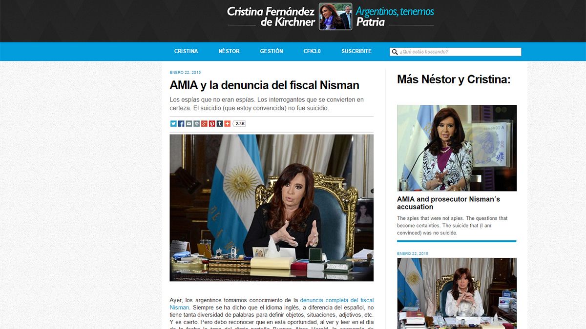 Argentina: Fernandez says prosecutor death was 'not suicide'