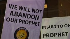 Manifestación musulmana en Sidney contra las caricaturas de Mahoma en Charlie Hebdo