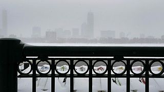 Time-lapse video shows snow frosting over Boston