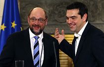 Schulz em Atenas: Tsipras quer discutir e isso é uma "muito, muito boa notícia"