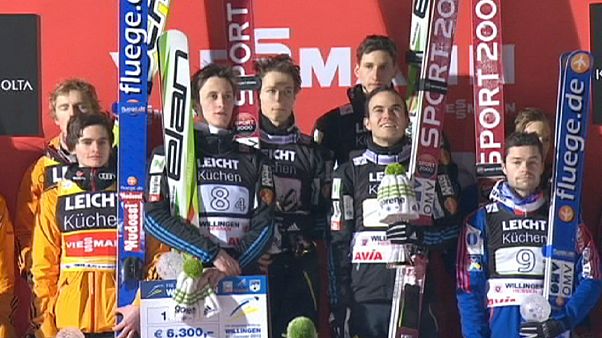 Slowenien gewinnt den Team Weltcup der Skispringer in Villingen Slowenien gewinnt den Team Weltcup der Skispringer in Villingen