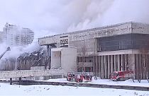 Violent incendie à la grande bibliothèque universitaire de Moscou