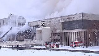 Violent incendie à la grande bibliothèque universitaire de Moscou