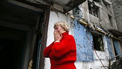 Im Osten der Ukraine fliehen die Menschen vor der Front