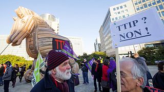 NGOs, demonstrators rally against EU-US trade deal