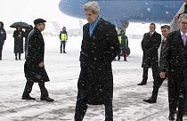 وزیر خارجه آمریکا برای دیدار با مقام های اوکراین وارد کی یف شد