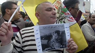 Manifestación palestina contra el grupo Estado Islámico
