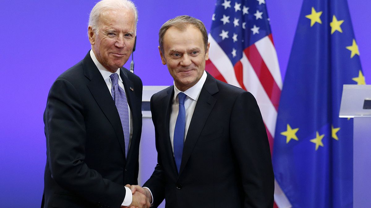 Biden in Brüssel: "In dieser Zeit müssen die USA und Europa standhaft zusammenhalten."