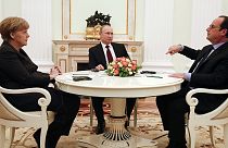 Moskova'da Putin, Hollande ve Merkel'in görüşmesi sürüyor