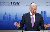 US Vice President Joe Biden says Russian President Vladimir Putin has "a simple stark choice"