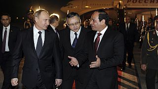 Putin blames West for Ukraine crisis during trade visit to Egypt