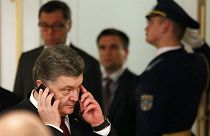 "No good news yet", Ukrainian president tells reporters at Minsk talks