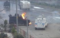 جنوب شرق ترکیه صحنه درگیری تظاهرکنندگان کرد با پلیس