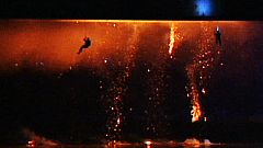 Warsaw's Łazienkowski bridge goes up in flames