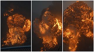 Augenzeugen filmen Explosion eines Rohölzugs in Virginia