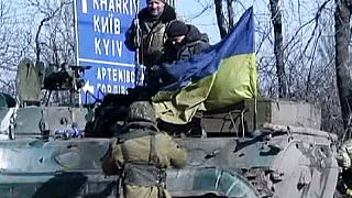 Ukrainian soldiers await orders near Artemvisk