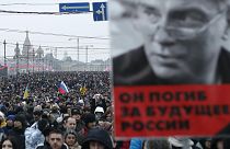 Multitudinaria marcha en Moscú en memoria de Boris Nemtsov