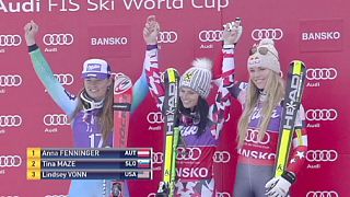 رقابت تنگاتنگ فنینگر و مازه در اسکی آلپاین