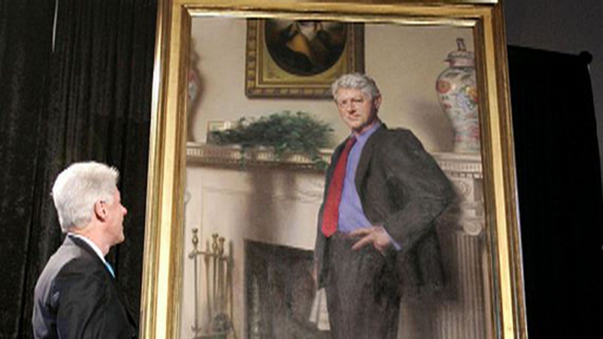 Artists hints at Monica Lewinsky scandal in Bill Clinton portrait