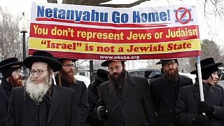 Proteste davanti a Capitol Hill per l'intervento di Netanyahu