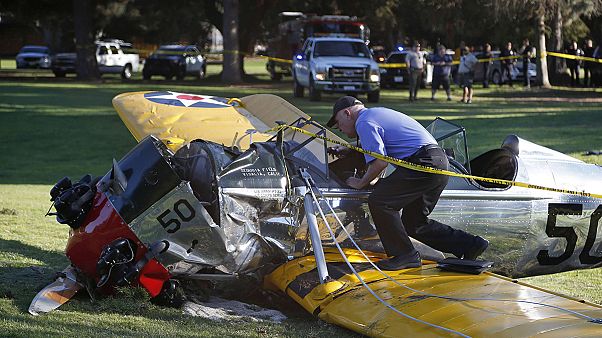 Harrison Ford 'battered but OK' after crash landing plane Harrison Ford 'battered but OK' after crash landing plane