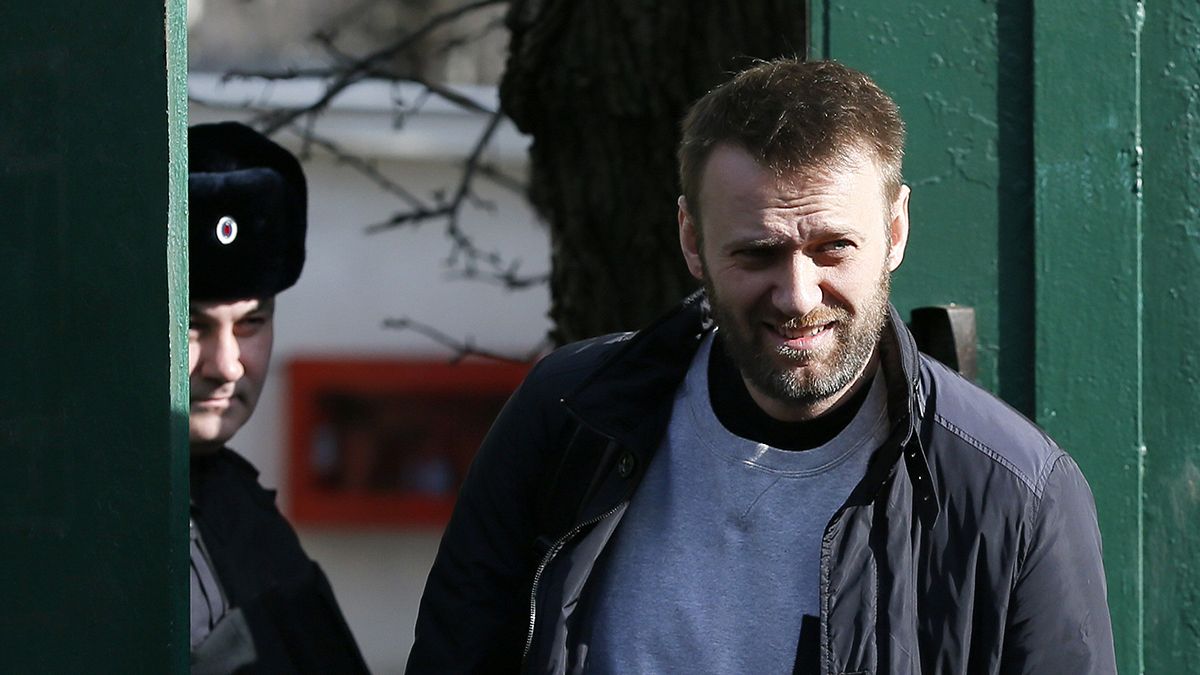 Russian opposition figure Alexei Navalny leaves prison