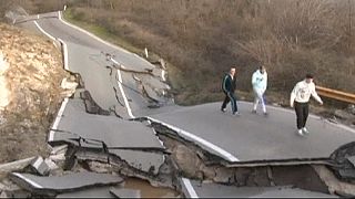 Landslide destroys road in Montenegro