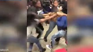 Video of vicious teenage beating as crowd looks on goes viral in US