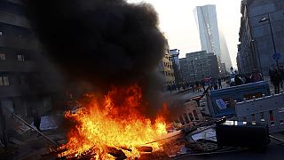 Protestas en Fráncfort contra la nueva sede del Banco Central Europeo