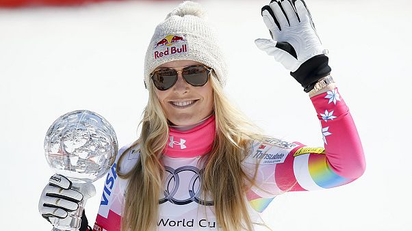 Vonn Meribel'in zirvesinde Vonn Meribel'in zirvesinde