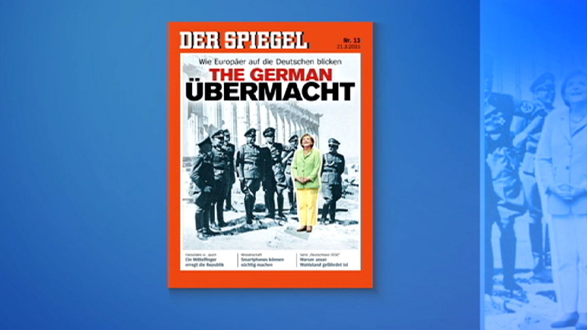 Der Spiegel Merkel'i Nazi subaylarıyla birlikte Atina'ya taşıdı