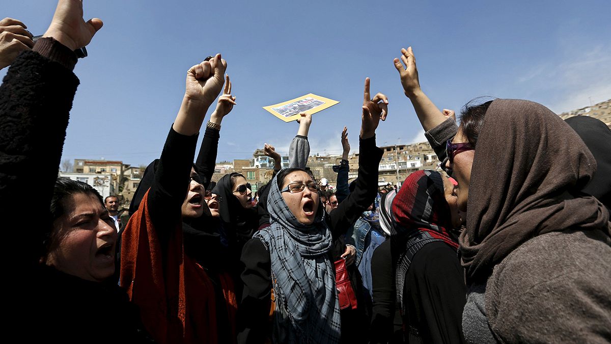Afgan kadınlarının protestosu