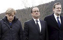 Együtt emlékezett a légi katasztrófa áldozataira Merkel, Hollande és Rajoy