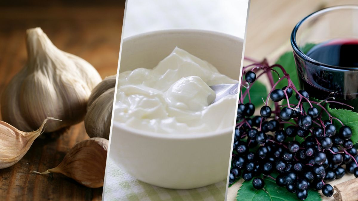 Image: Garlic, yogurt and elderberries