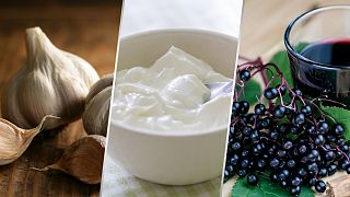 Image: Garlic, yogurt and elderberries