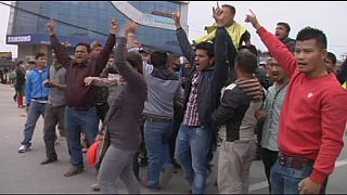 Confrontation between police and protesters in Nepal
