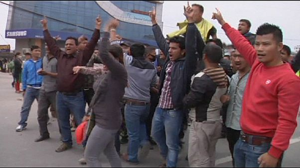 Confrontation between police and protesters in Nepal Confrontation between police and protesters in Nepal
