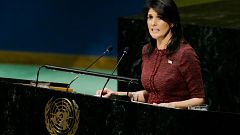 Image: United States Ambassador to the United Nations Nikki Haley addresses