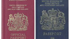 Image: The existing burgundy red UK passport (L) design will be phased out 