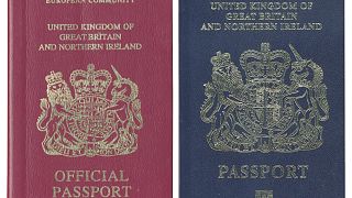 Image: The existing burgundy red UK passport (L) design will be phased out