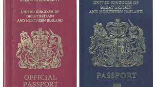 Image: The existing burgundy red UK passport (L) design will be phased out 