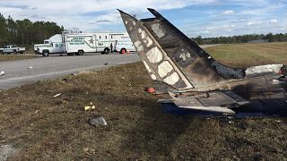 Image: The Cessna 340 plane that crashed at the Bartow Airbase