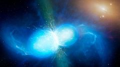 Image: This artist's impression shows two tiny but very dense neutron stars