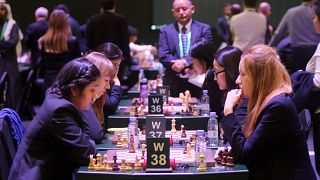 Image: Chess players compete at the King Salman Rapid and Blitz Chess Champ