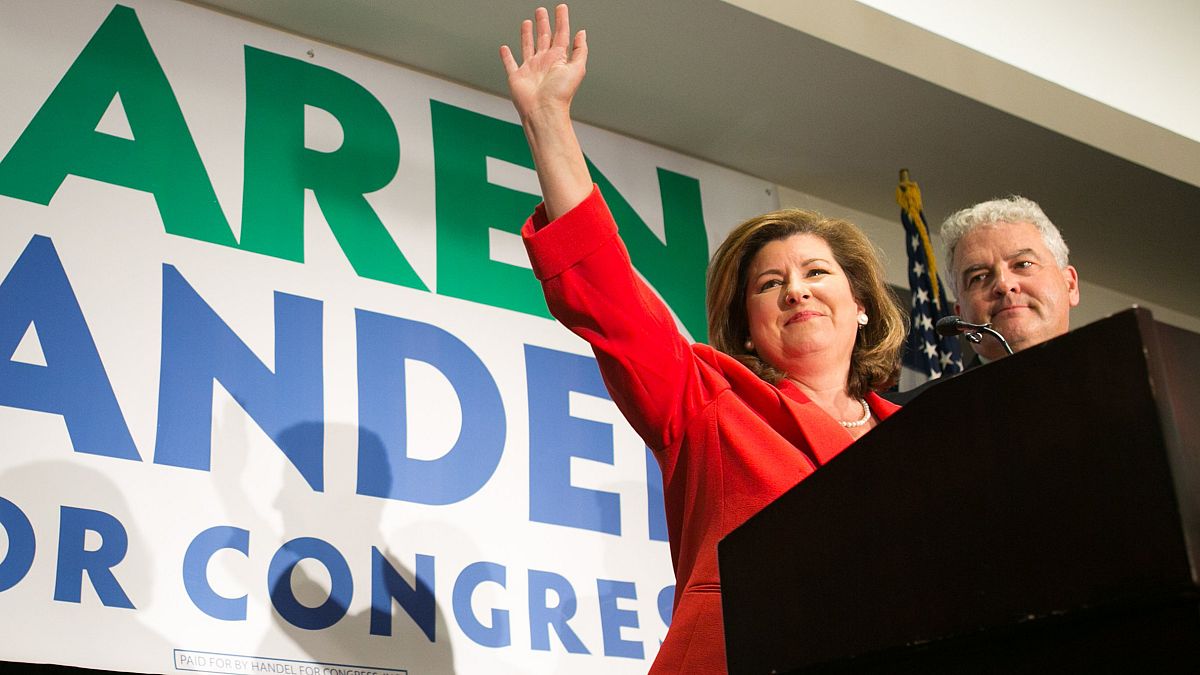 Image: GOP GA Congressional Candidate Karen Handel Holds Election Night Eve