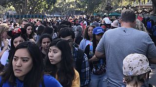 Image: Visitors inside Disneyland during a power outage